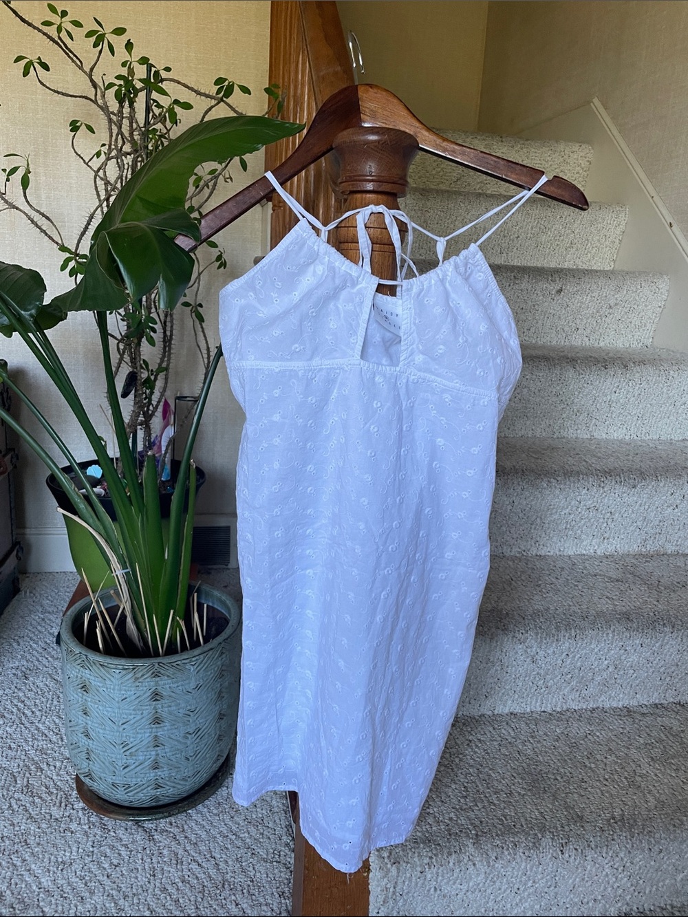 Daisy Street White Eyelet Strappy Sun Dress NEW